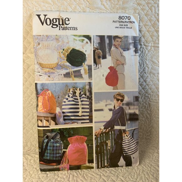 Vogue Misses Handbag Sewing Pattern 8070 - uncut - Picture 8 of 9